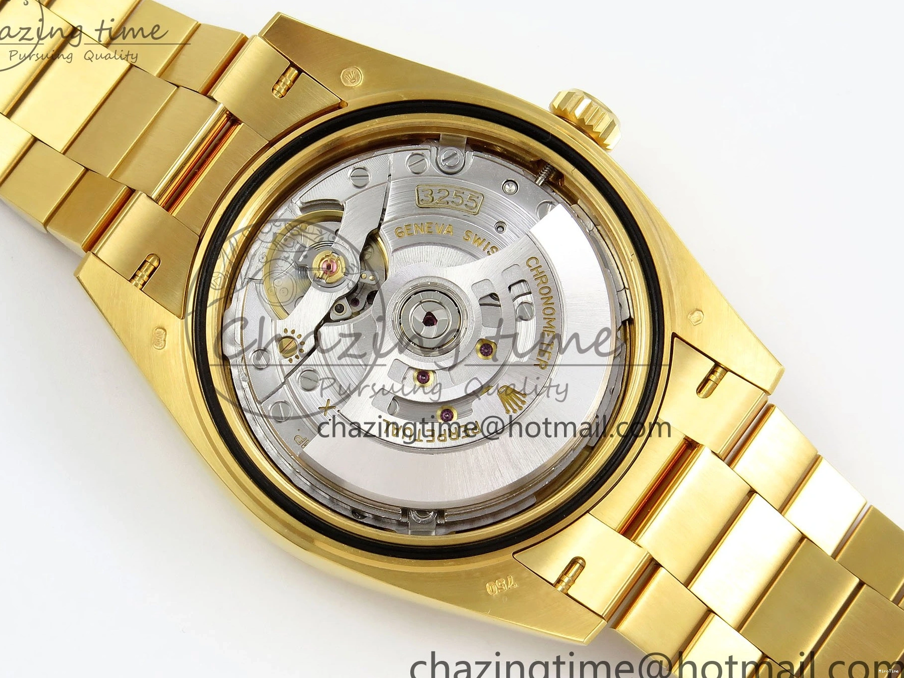 MiroTime 0105 WrinkleFree DayDate 40 228238 ARF 904L Steel YG Crystal Diamonds Bezel on President Bracelet VR 1550